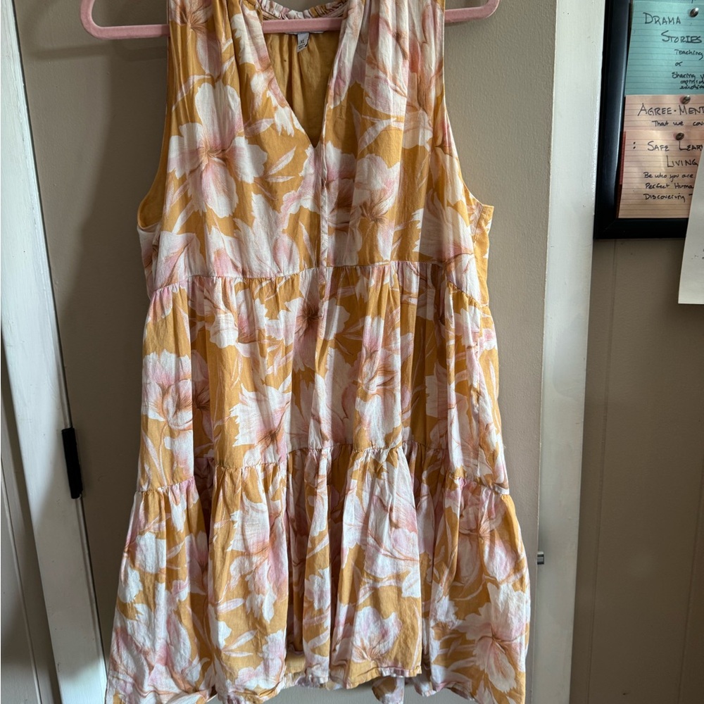Steve Madden Yellow and Pink Floral Dress